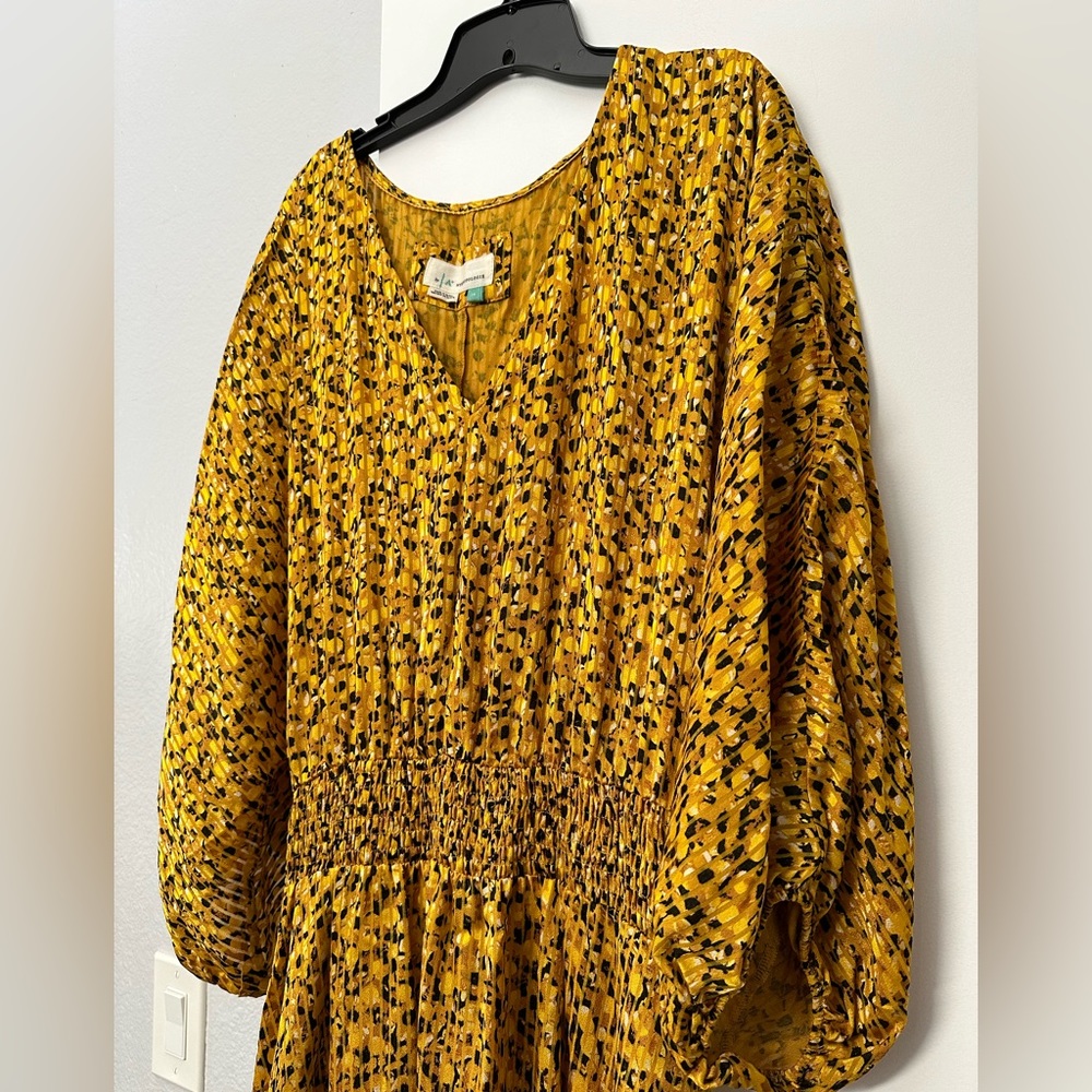Marigold and black Anthropologie Midi Dress - Picture 4 of 5